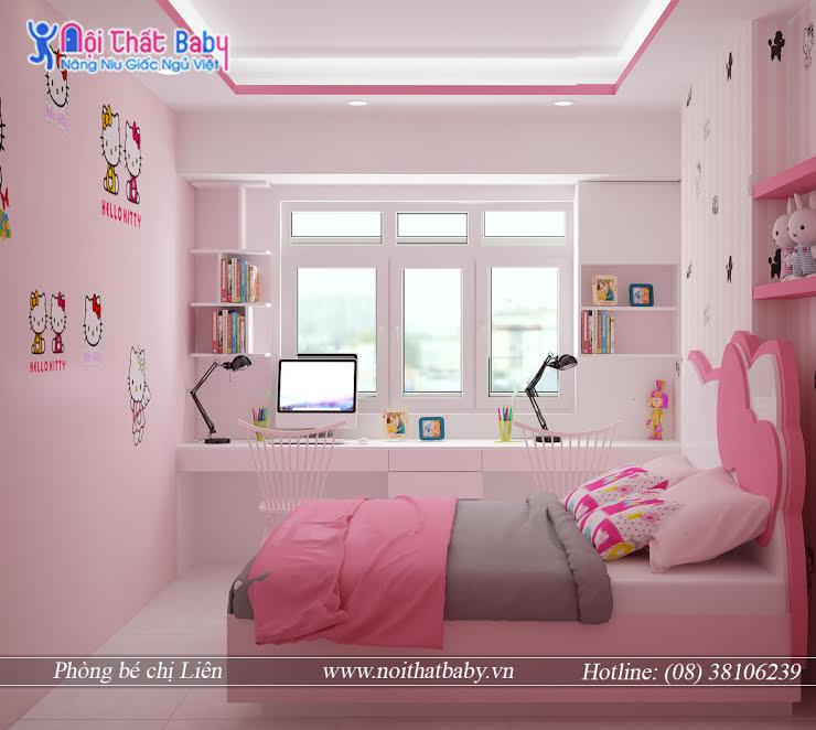 Giường ngủ baby hình Hello Kitty dễ thương và đáng yêu